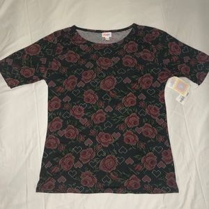 LULAROE 2XL CHRISTY 2XL Shirt NWOT Roses Beautiful